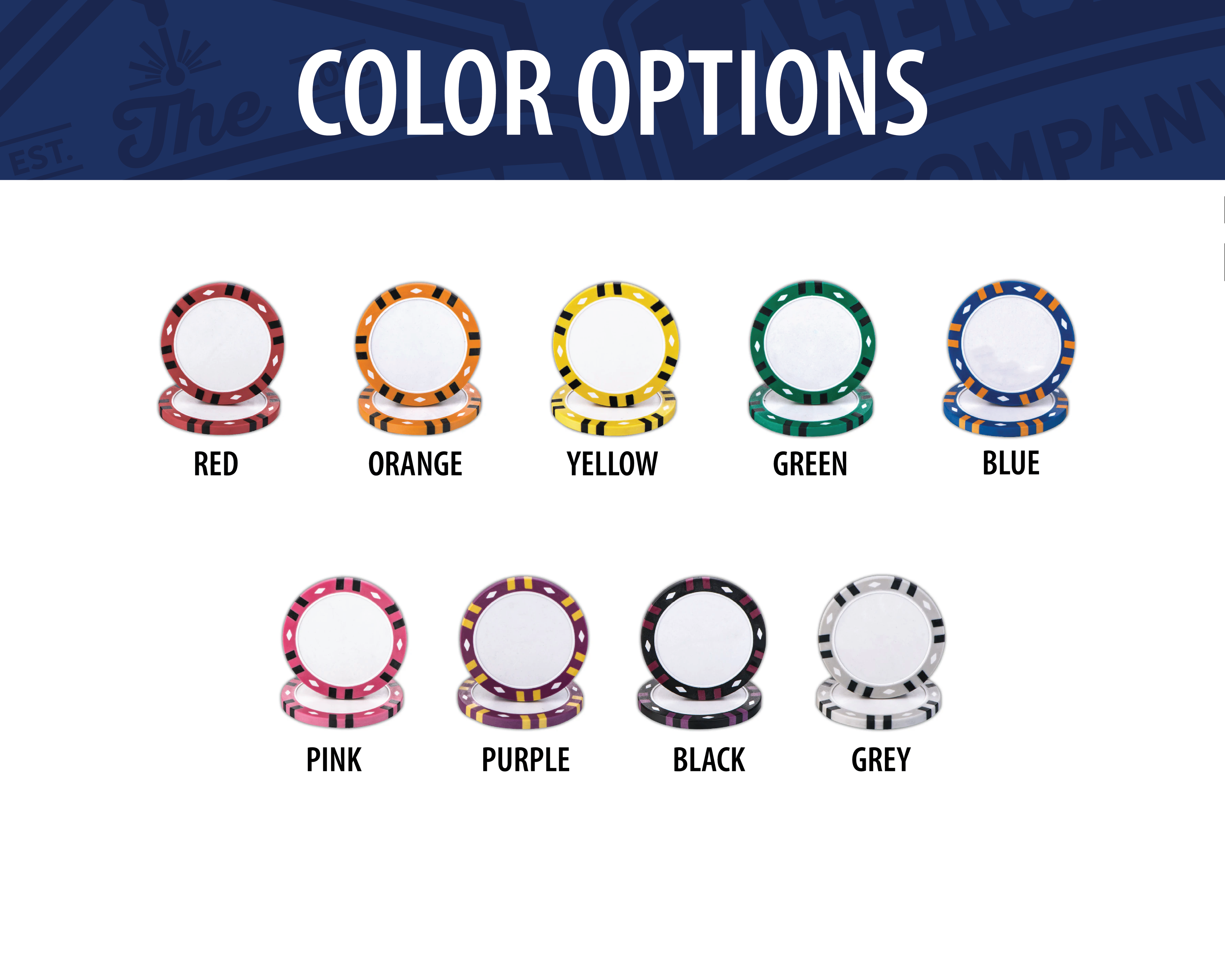 Custom Printed Poker Chips (12-Stripe) - Set of 20 - Full Color UV Print