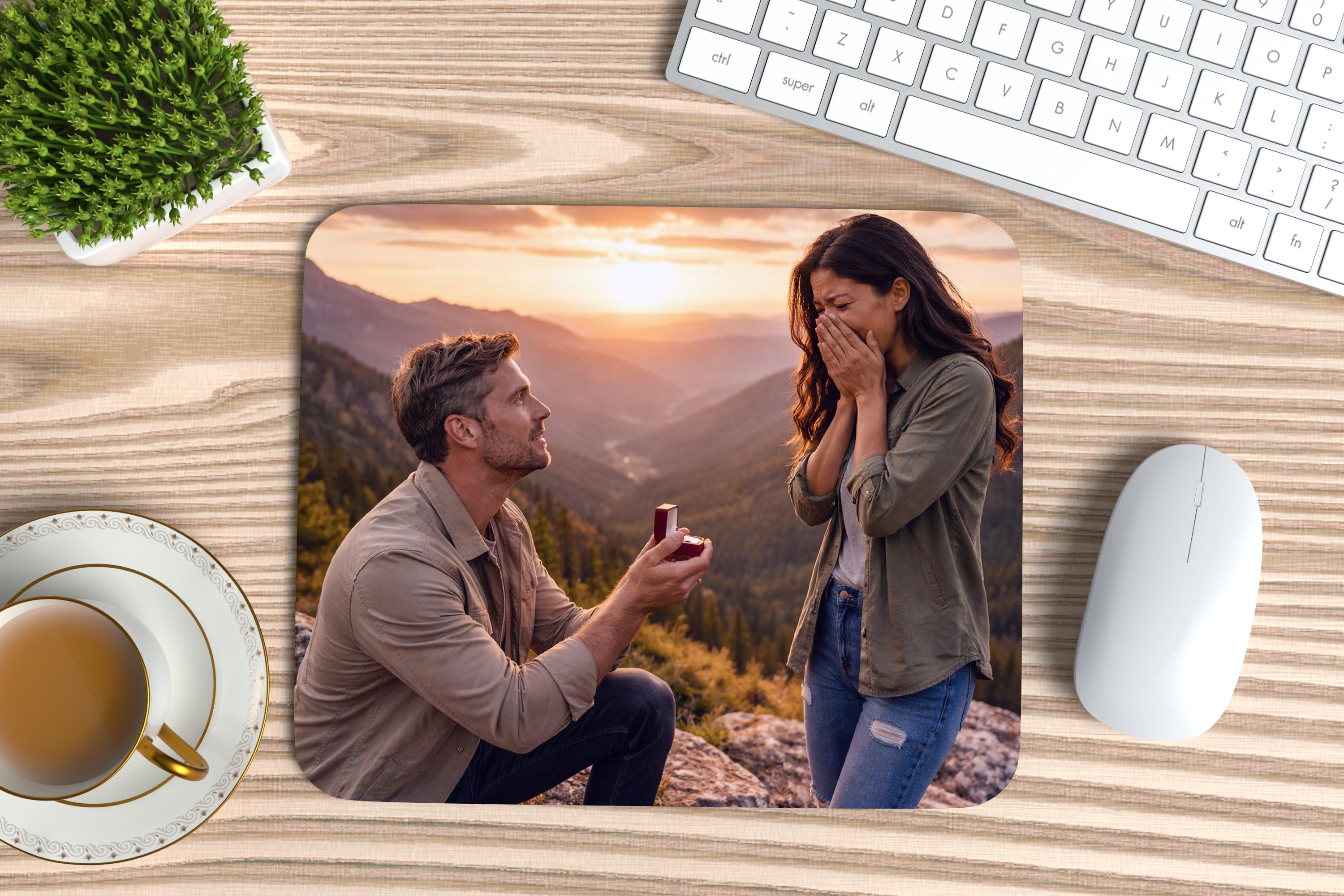 Custom Photo Mouse Pad – Personalized Desk Mat with Logo & Non-Slip Rubber Backing