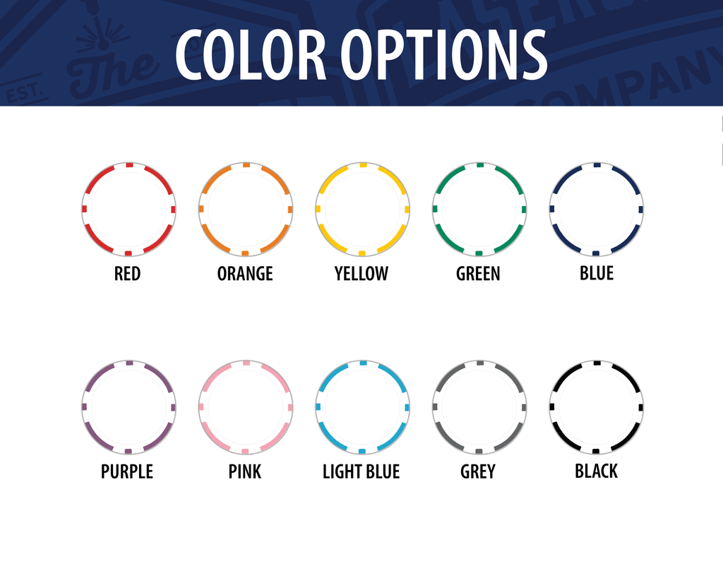 Custom Printed Poker Chips (8-Stripe) - Set of 20 - Full Color UV Print