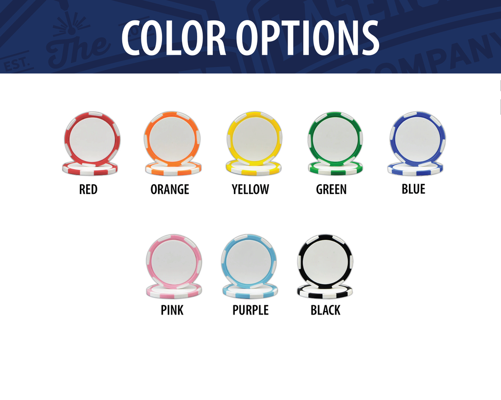 Custom Printed Poker Chips (6-Stripe C) - Set of 20 - Full Color UV Print