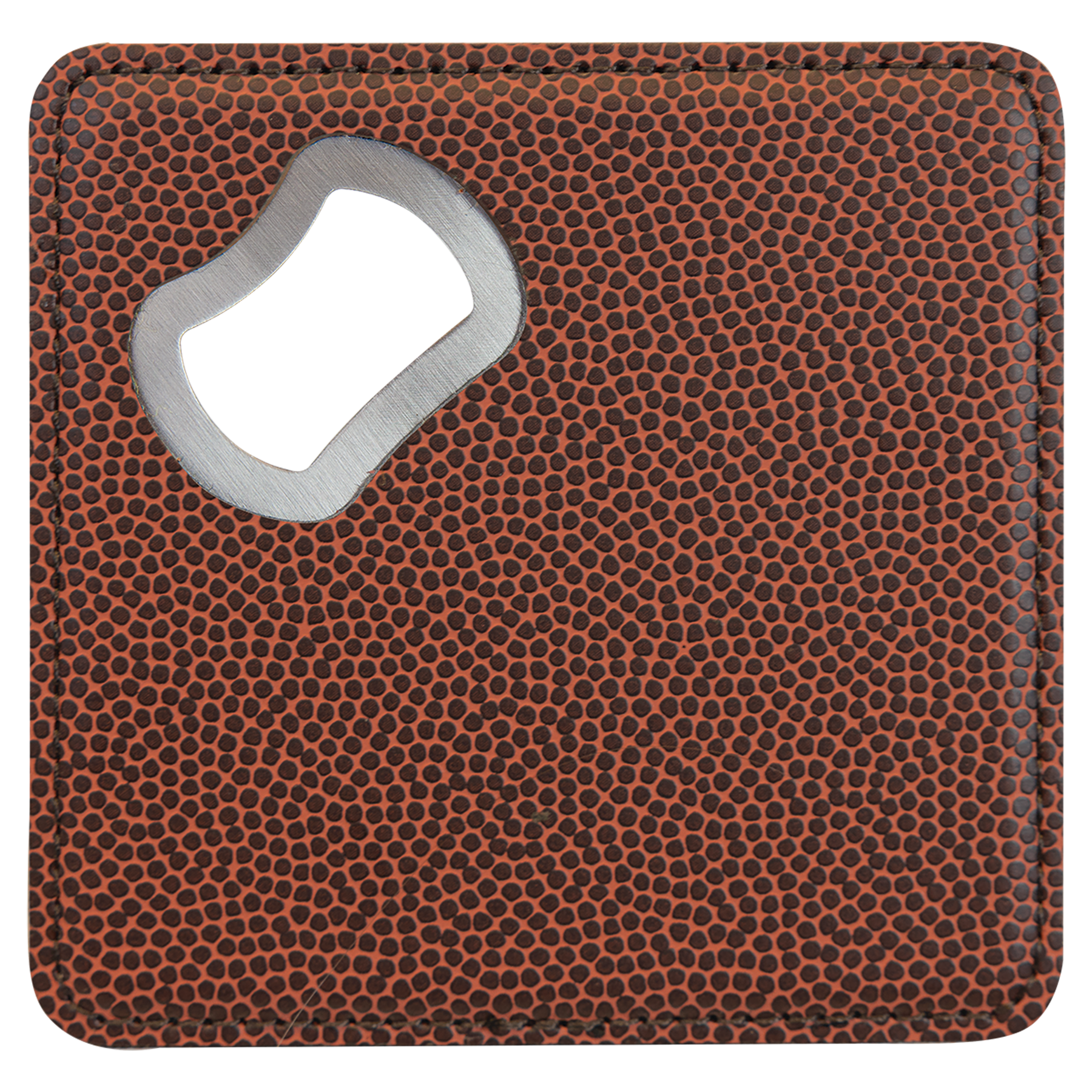 Custom Leatherette Bottle Opener Coaster — Football