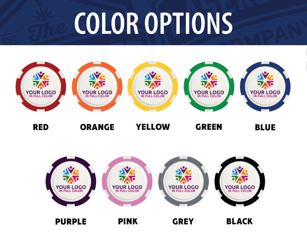Custom Printed Poker Chips (6-Stripe A) - Set of 20 - Full Color UV Print