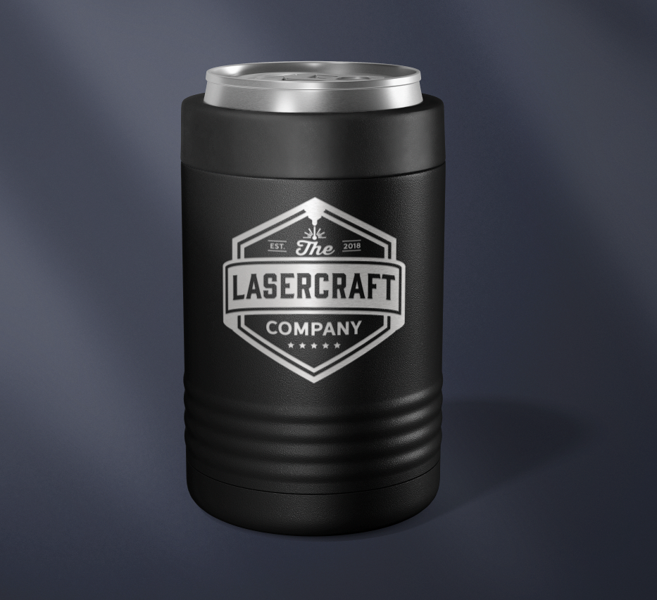 Personalized can and bottle holder with custom laser engraving