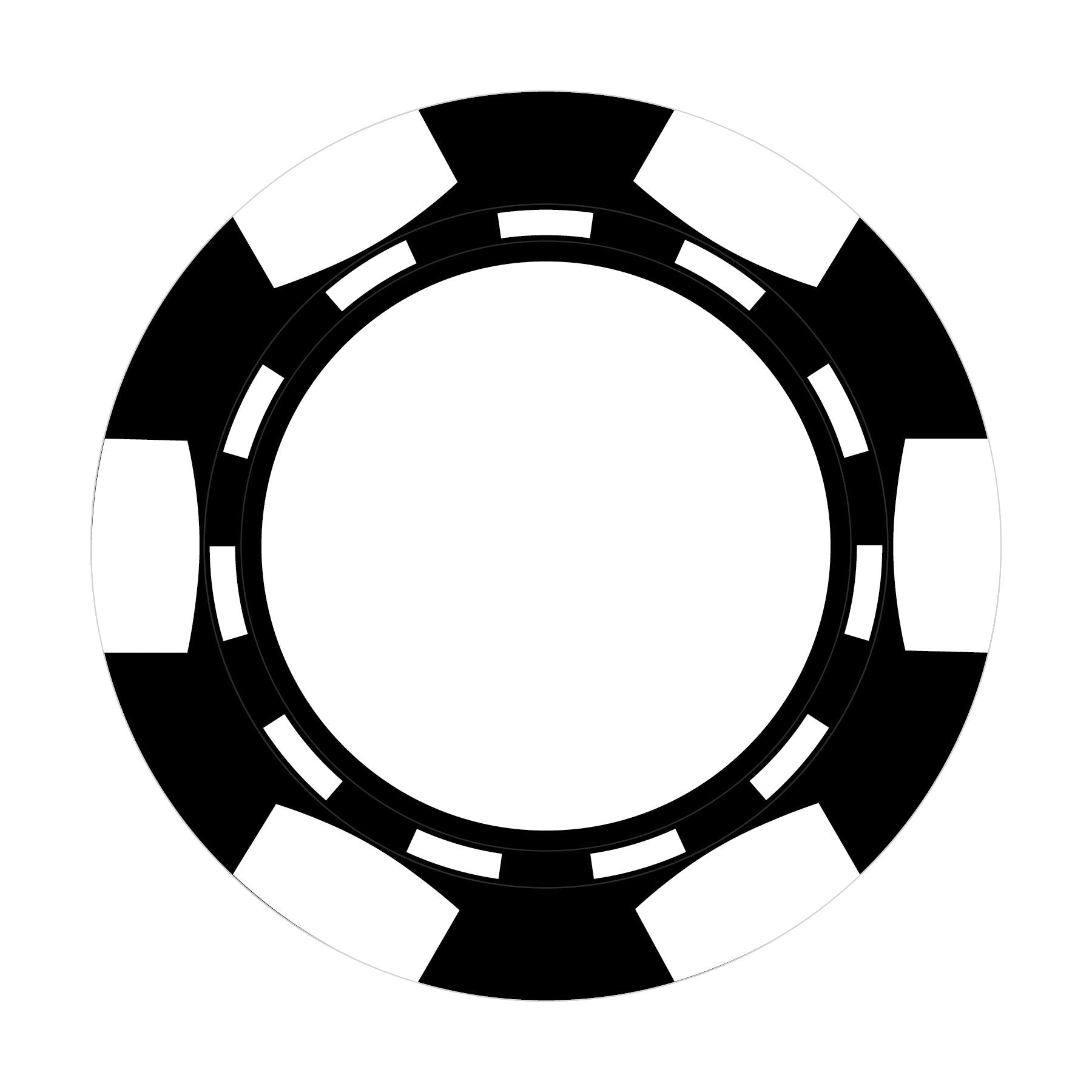 Custom 6-Stripe B poker chip in Black