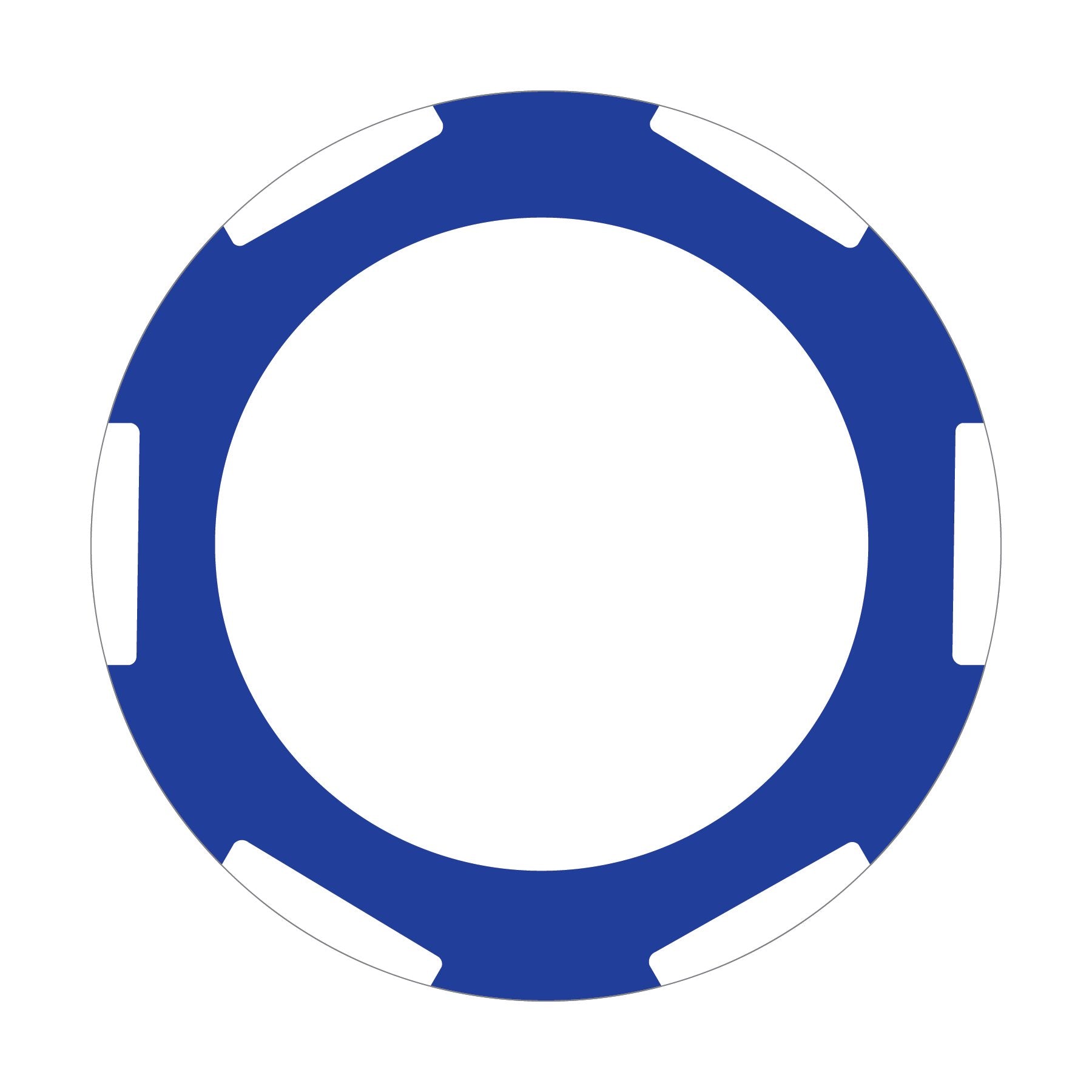 Custom 6-Stripe C poker chip in Blue