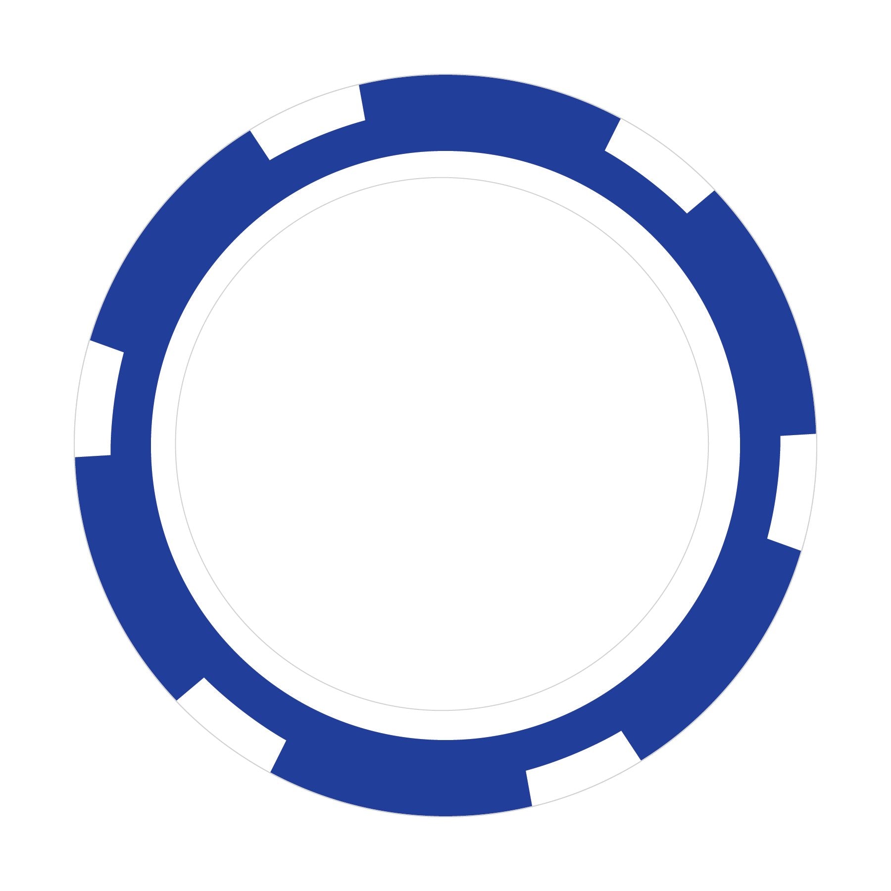 Custom 6-Stripe A poker chip in Blue