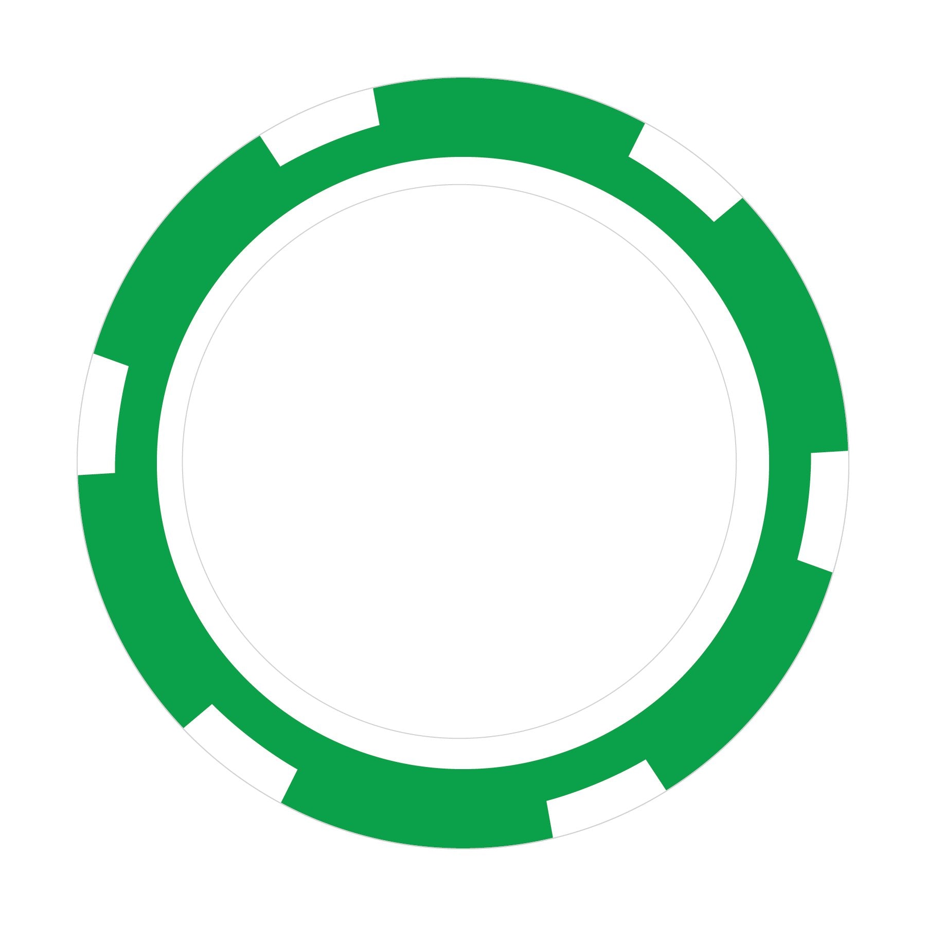 Custom 6-Stripe A poker chip in Green