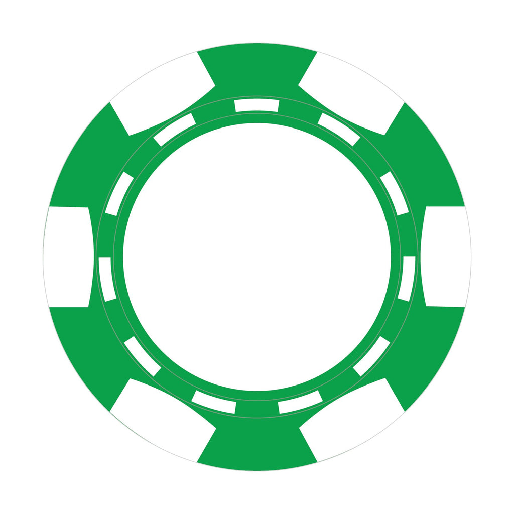 Custom 6-Stripe B poker chip in Green