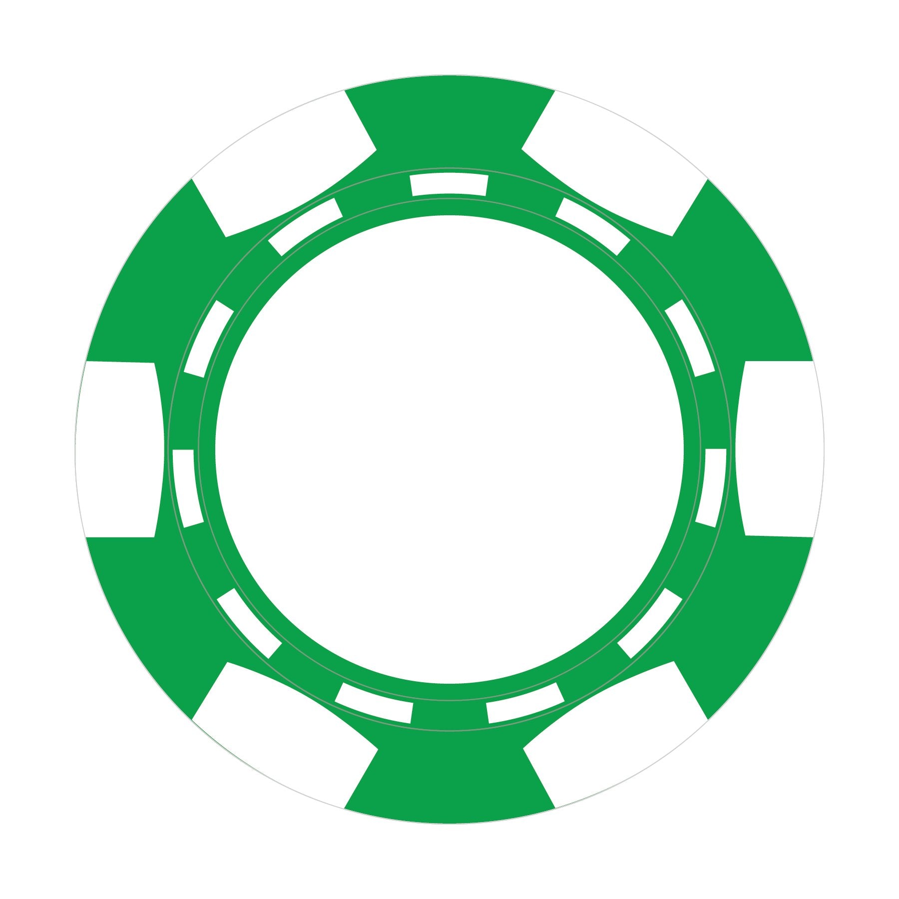 Custom 6-Stripe B poker chip in Green