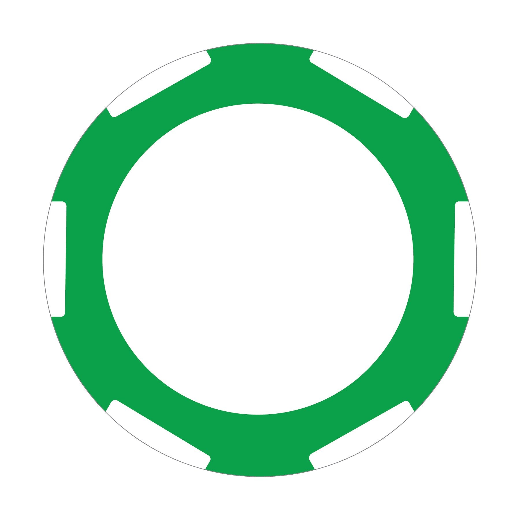 Custom 6-Stripe C poker chip in Green