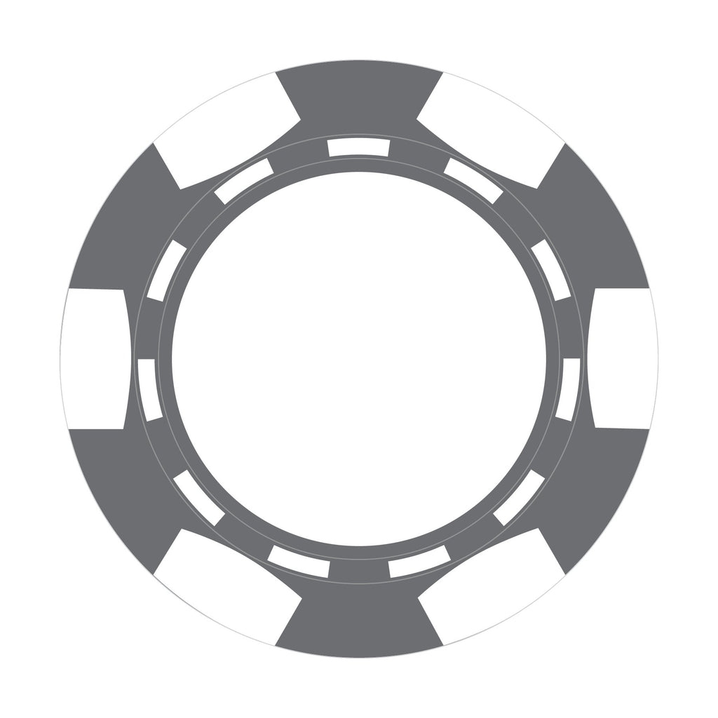 Custom 6-Stripe B poker chip in Grey