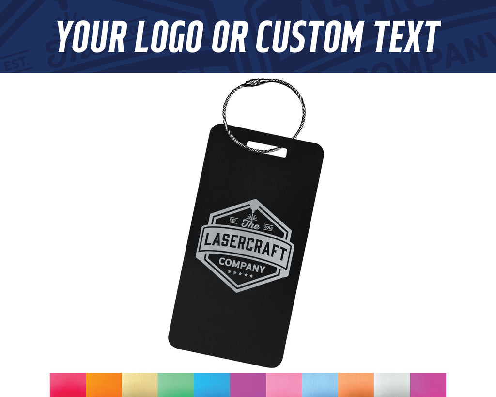 Personalized Metal Luggage Tag: Custom Text or Logo (Aluminum)