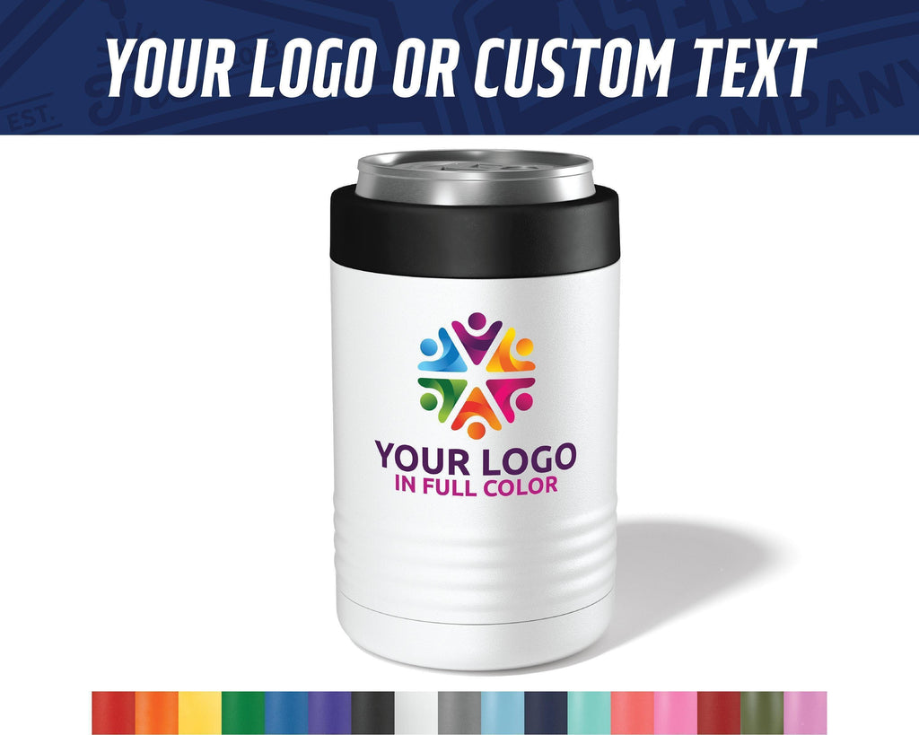 Custom Printed Can & Bottle Holder with full color logo - Custom Full Color Printed Can Holder - Client Gifts - Full Color Logo Swag