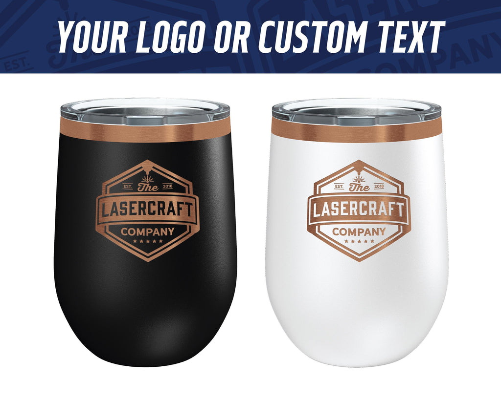 Custom Engraved 12oz Wine Tumbler – Rose Gold Ion-Plated