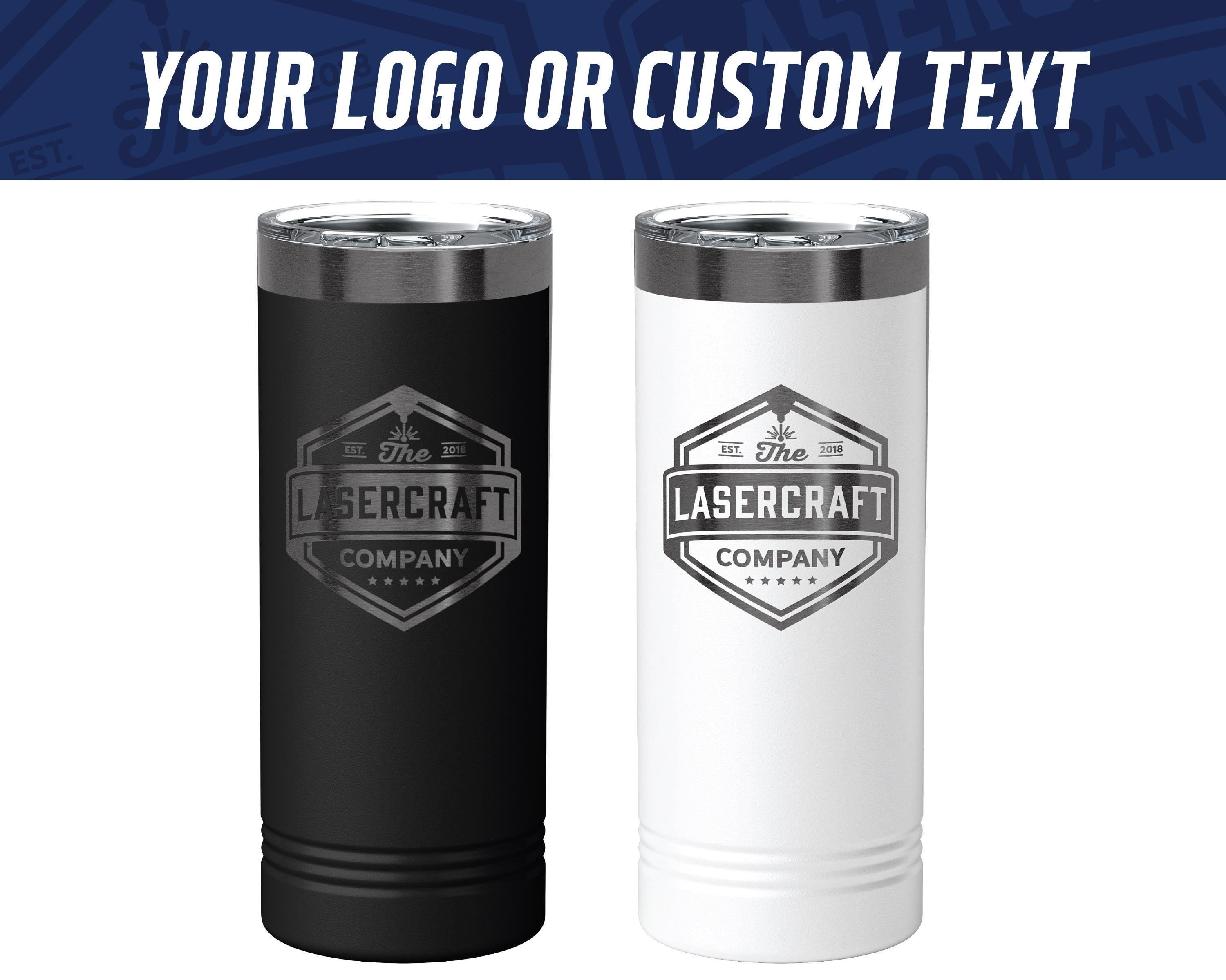 Custom Engraved 22oz Skinny Tumbler – Ghost Black Ion-Plated