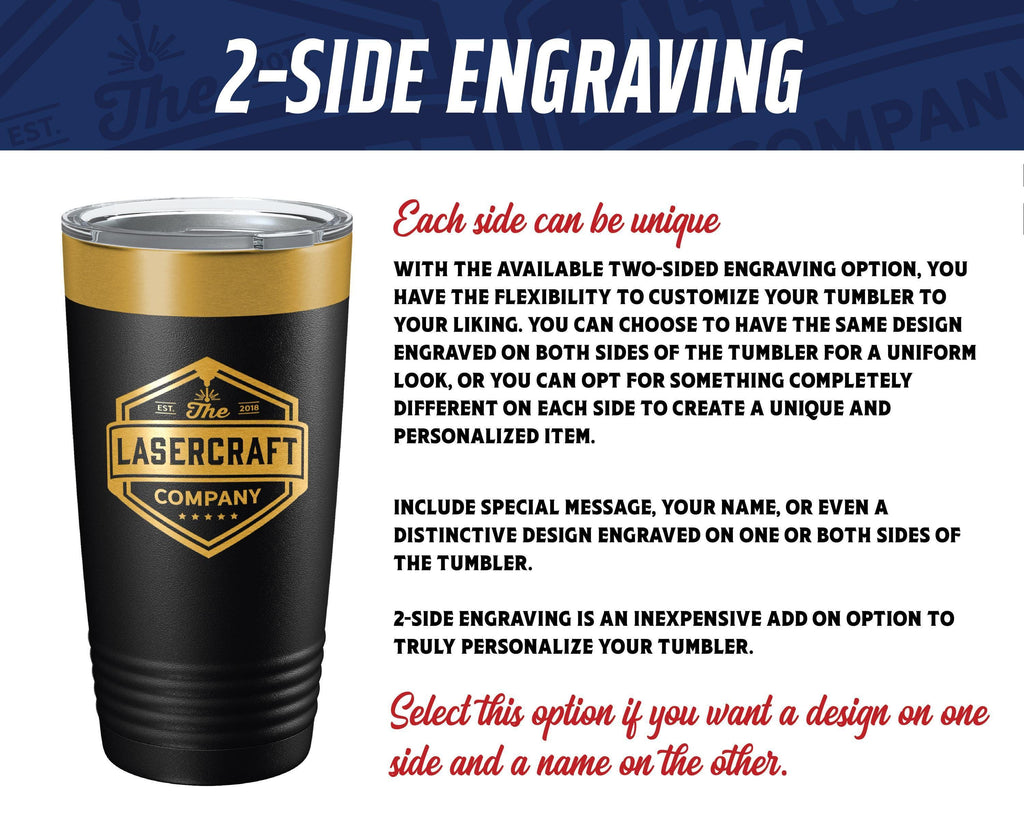 Custom Engraved 20oz Tumbler – Bright Gold Ion-Plated