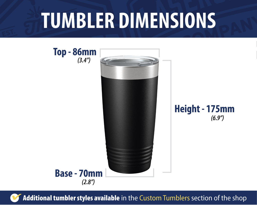 Custom Engraved Tumbler - 20oz Stainless Steel with Logo, Bulk Corporate Swag & Business Gifts