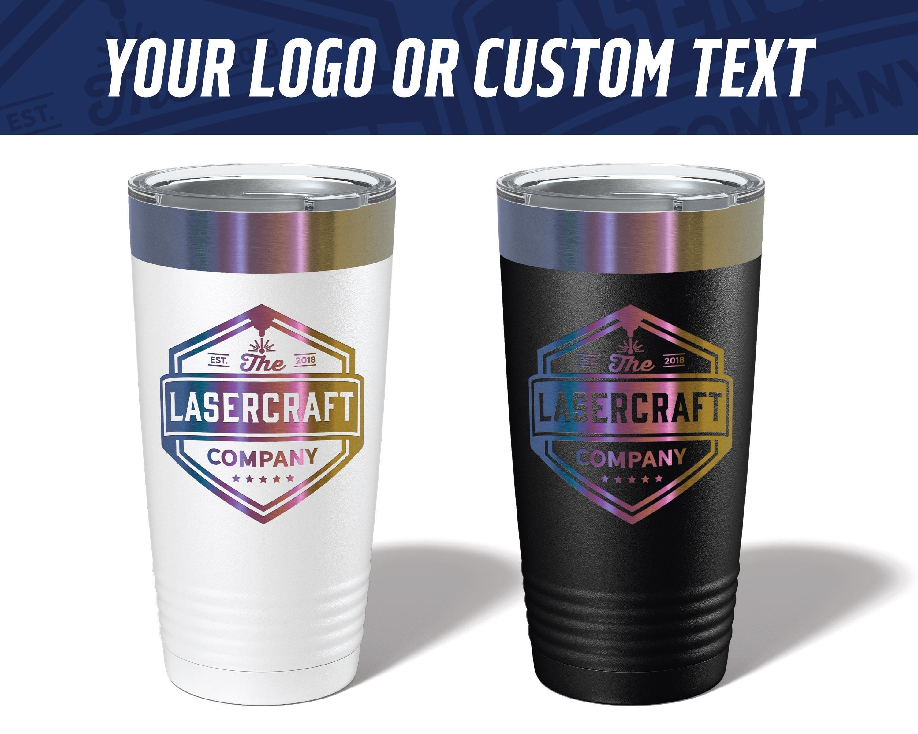 Custom Engraved 20oz Tumbler – Prism Rainbow Ion-Plated