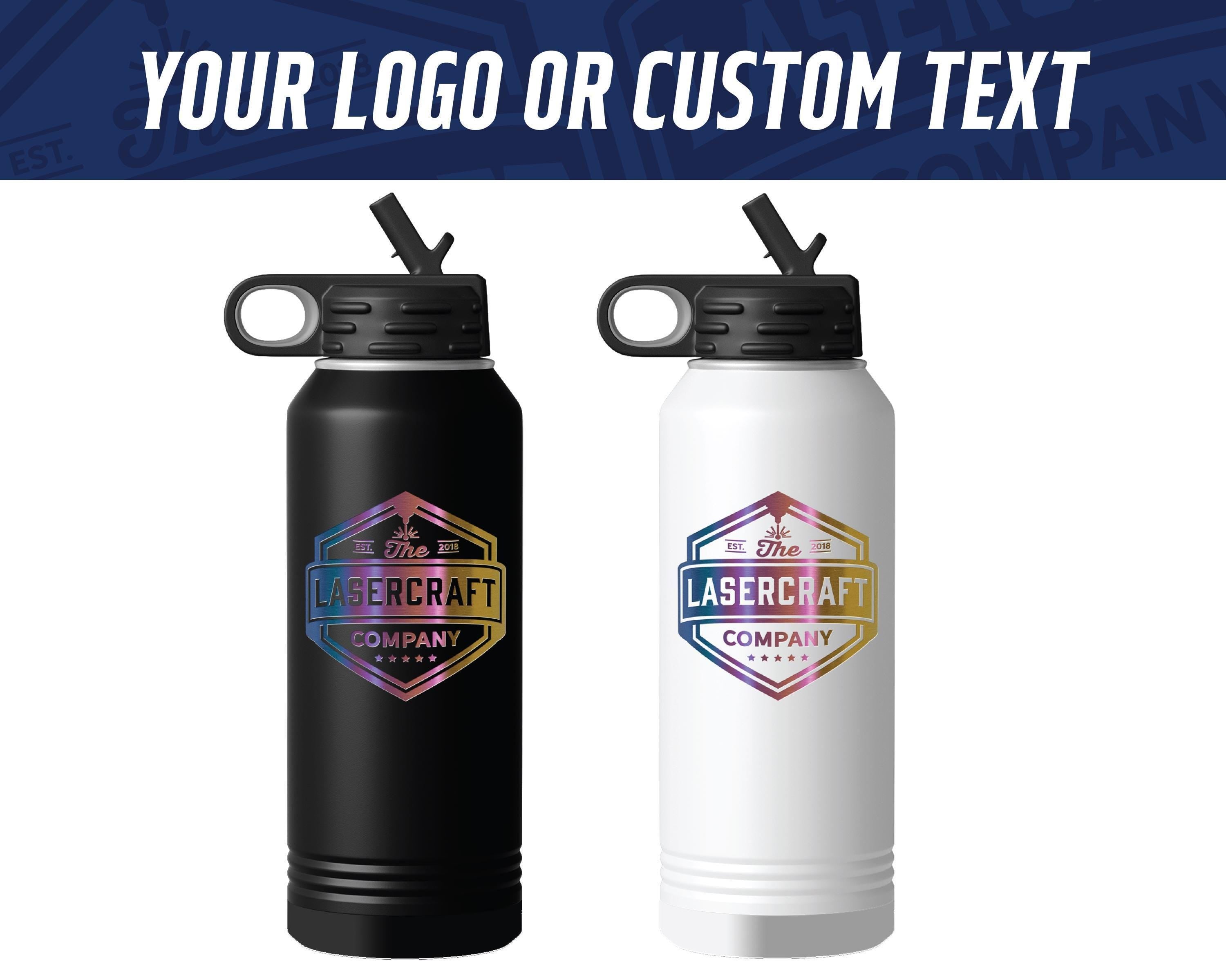 Custom Engraved 32oz Water Bottle – Prism Rainbow Ion-Plated