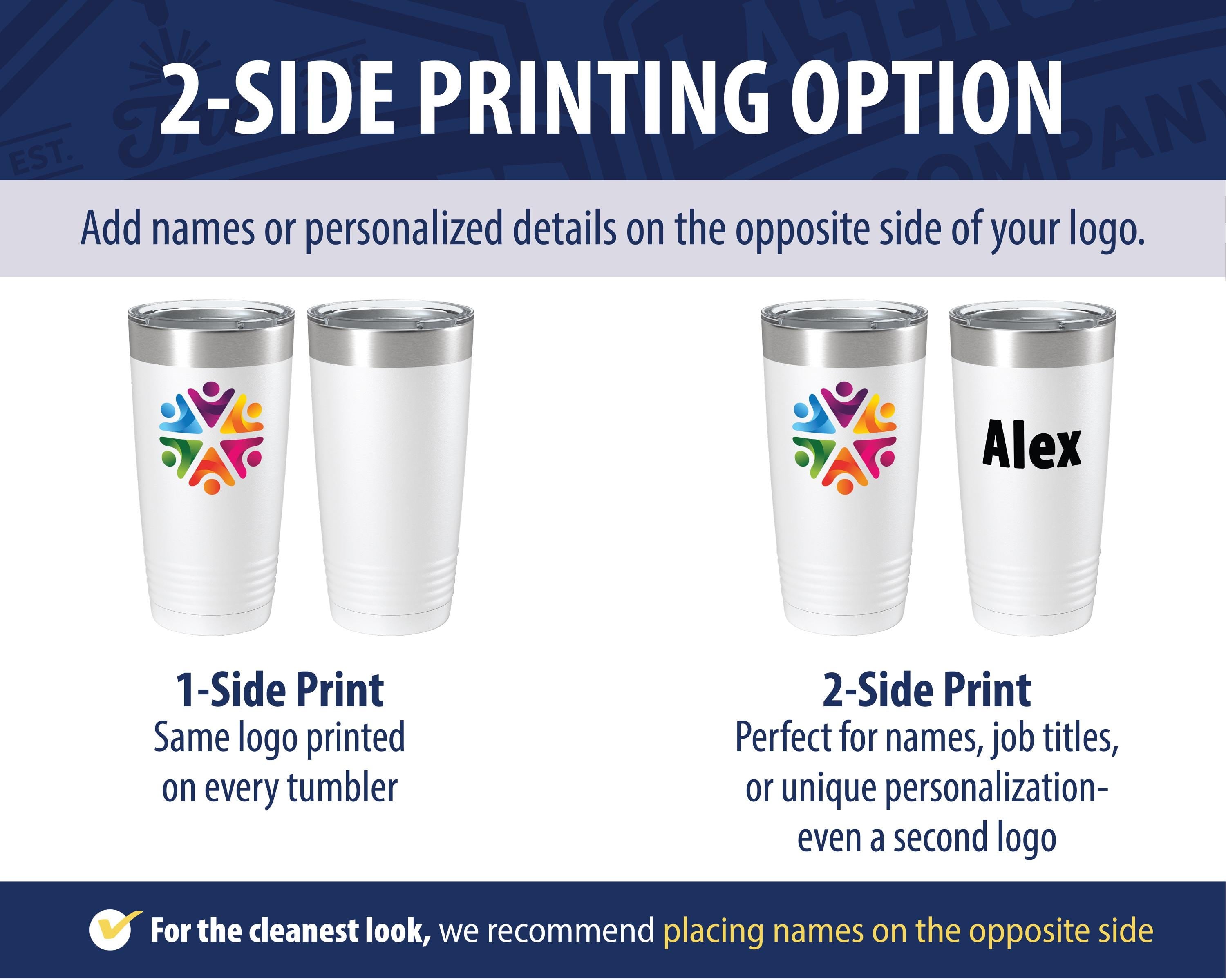 Custom Logo Tumbler – Full Color 20oz Stainless Steel Cup, Bulk Corporate Swag & Business Gifts