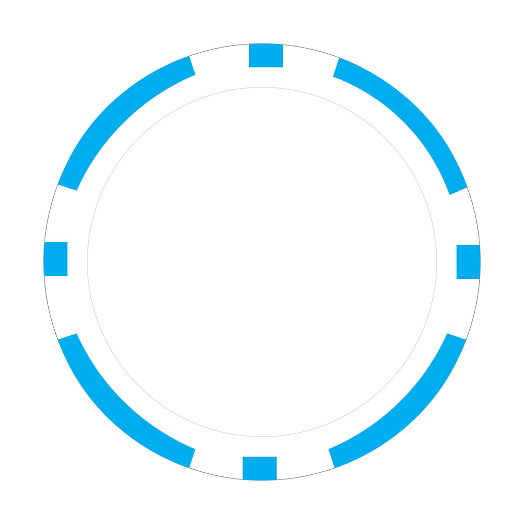 Custom 8-Stripe poker chip in Light Blue