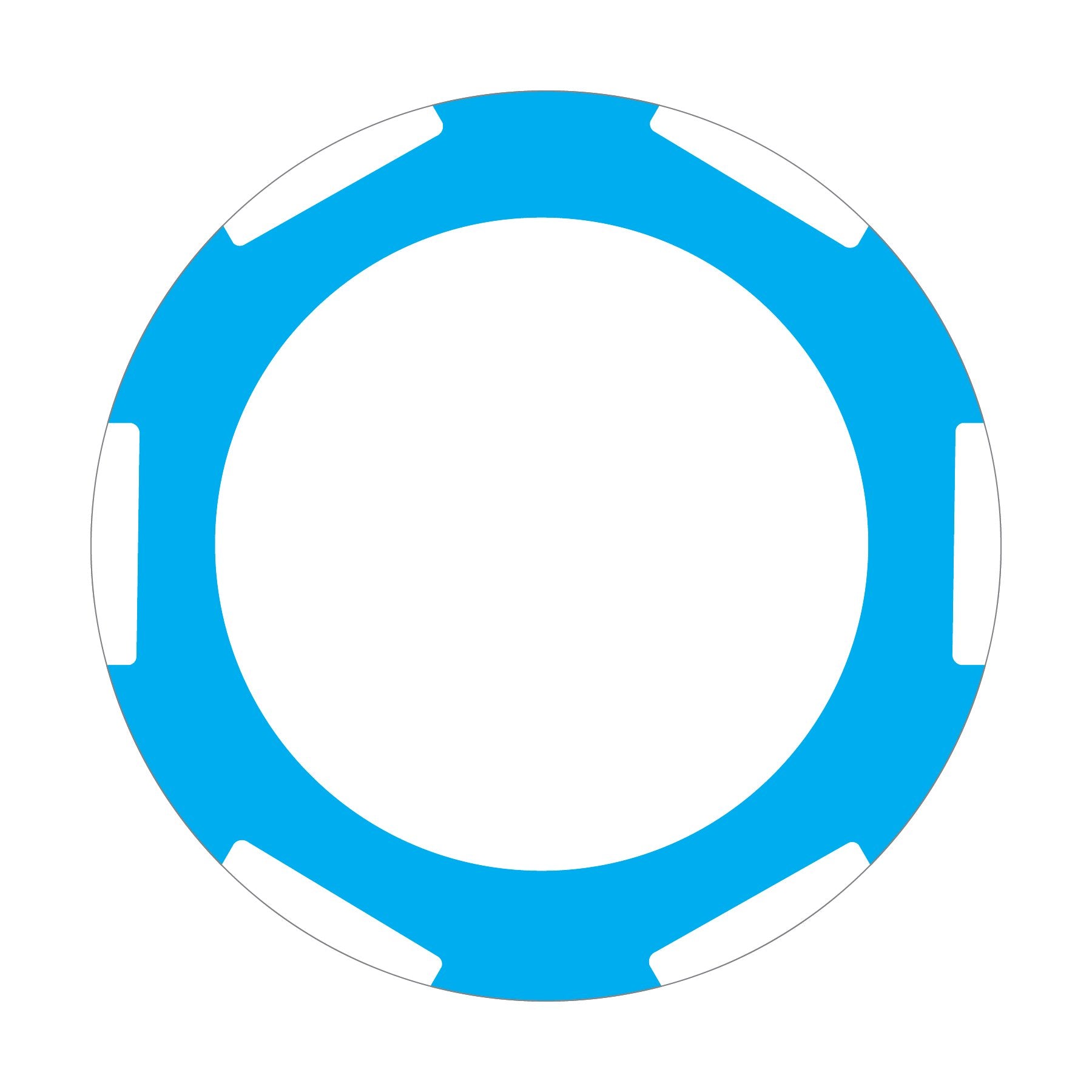 Custom 6-Stripe C poker chip in Light Blue