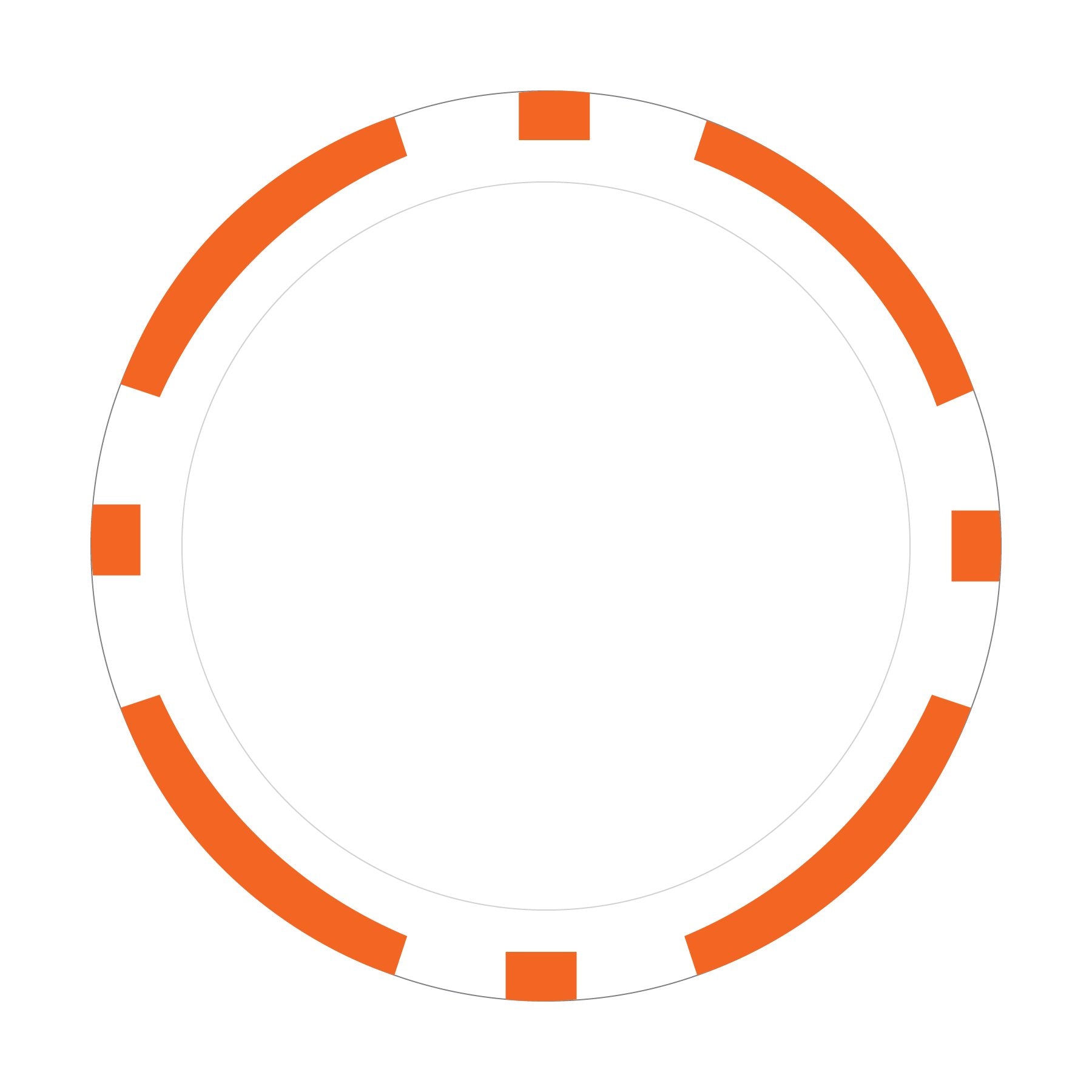 Custom 8-Stripe poker chip in Orange