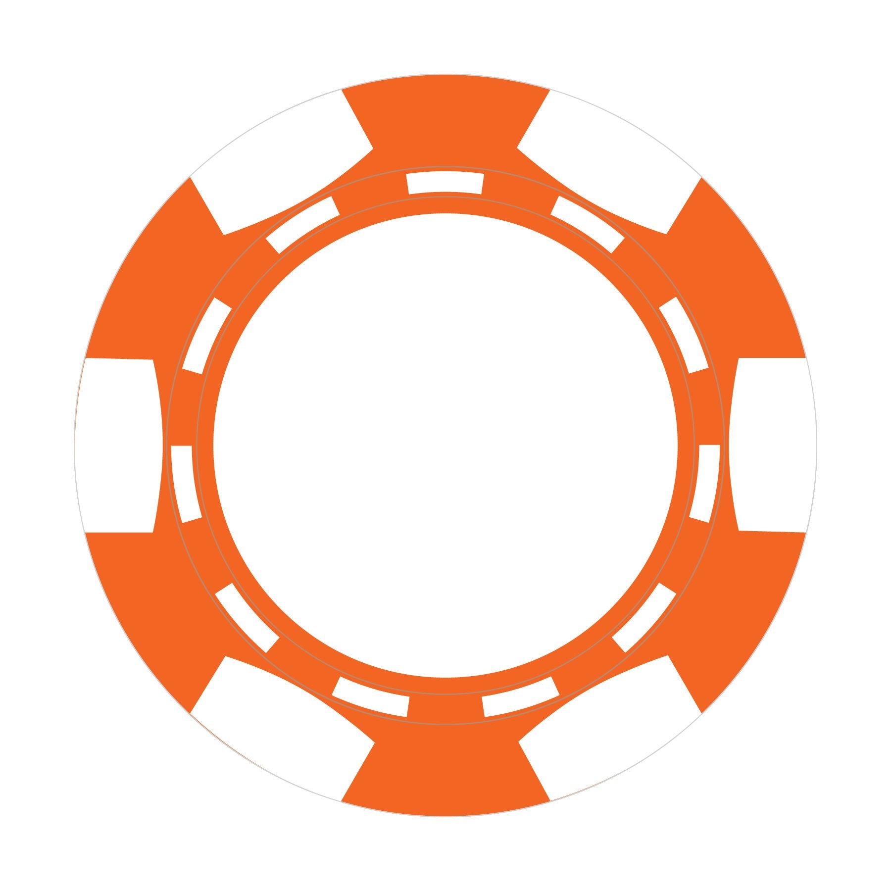 Custom 6-Stripe B poker chip in Orange