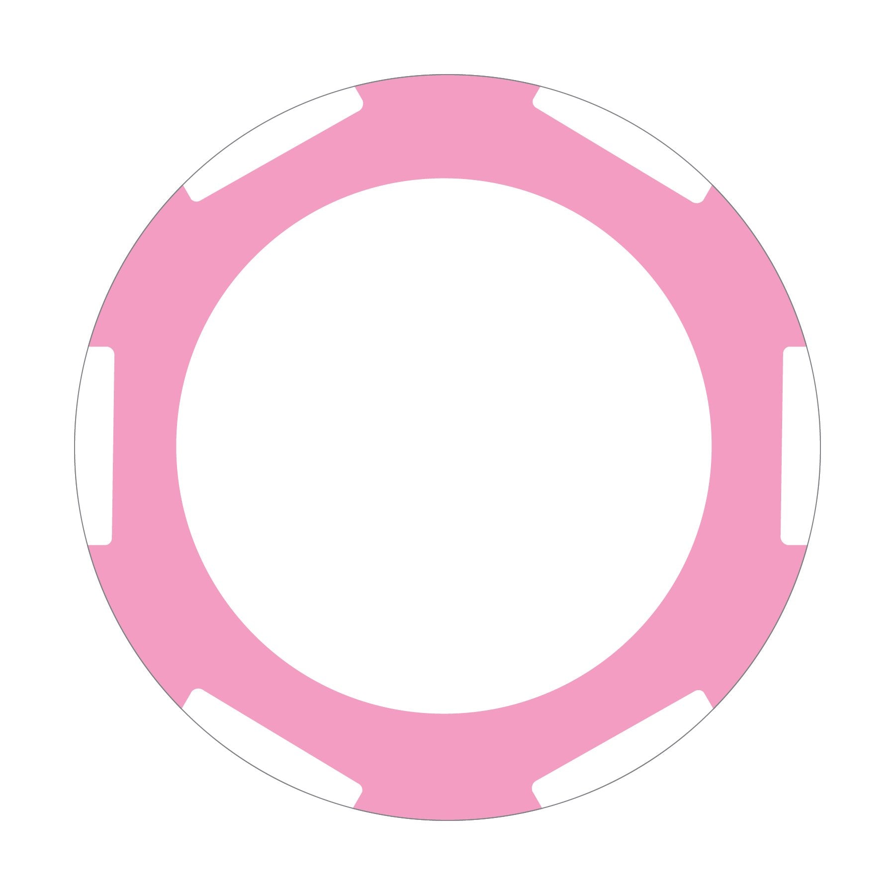 Custom 6-Stripe C poker chip in Pink