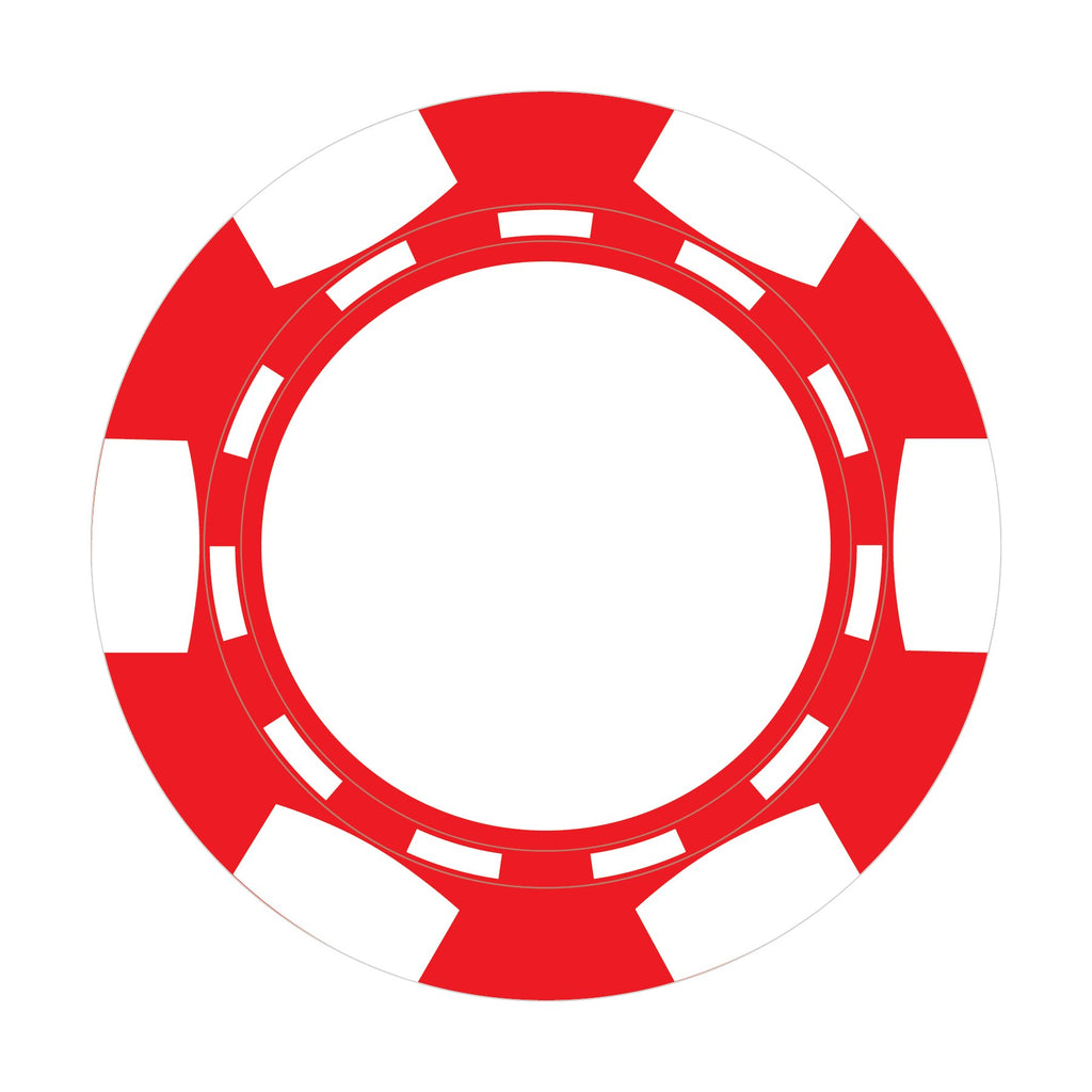 Custom 6-Stripe B poker chip in Red