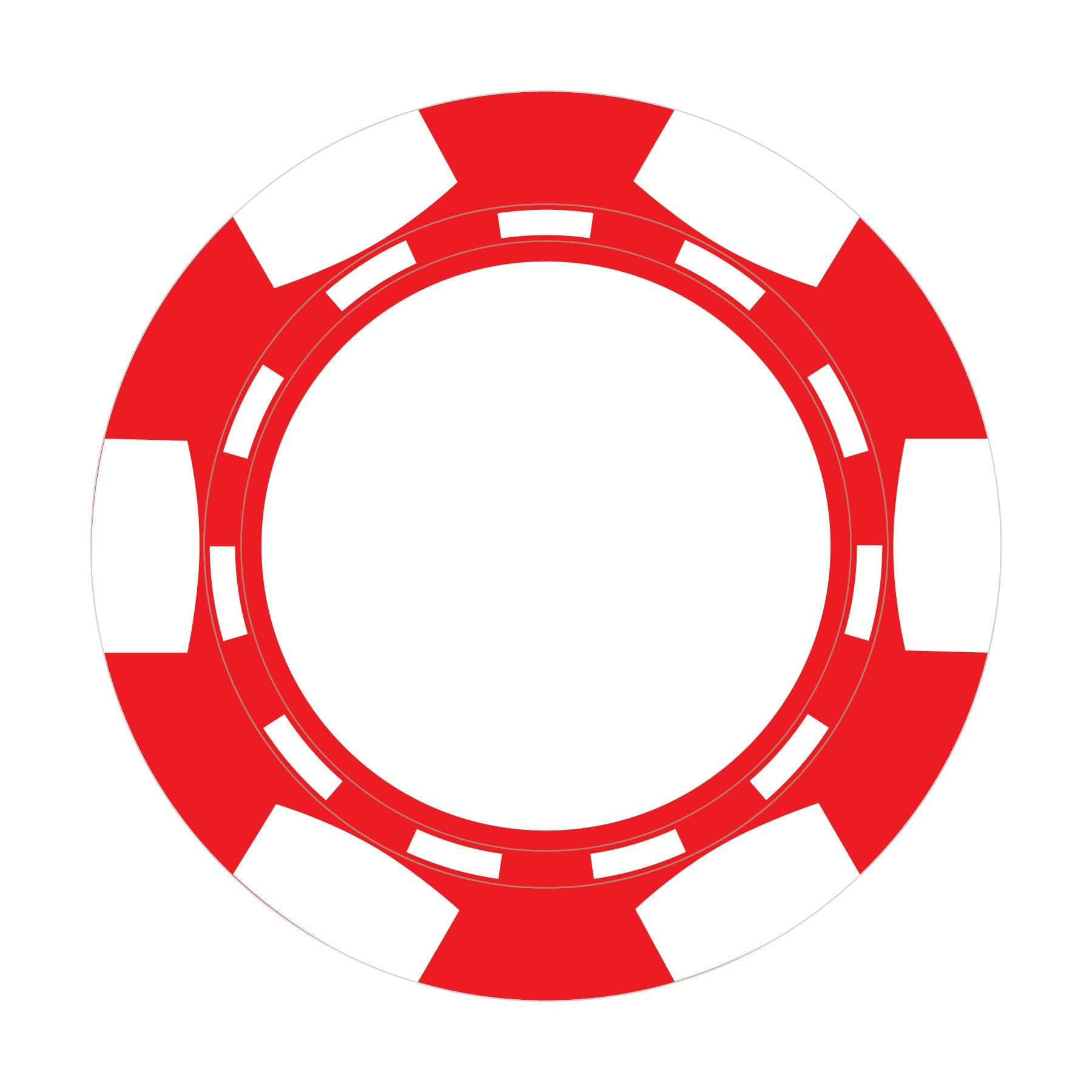 Custom 6-Stripe B poker chip in Red
