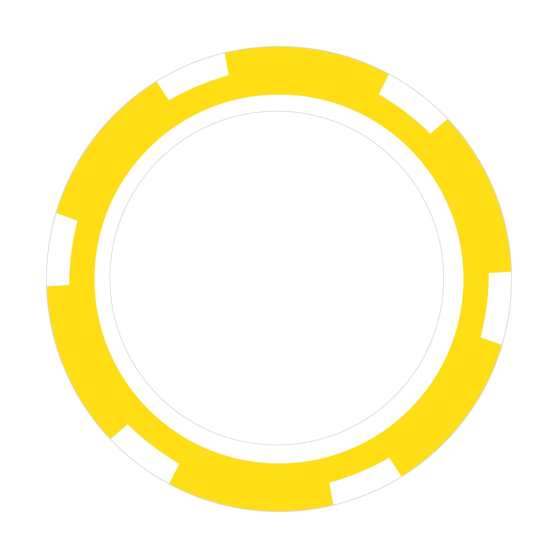 Custom 6-Stripe A poker chip in Yellow