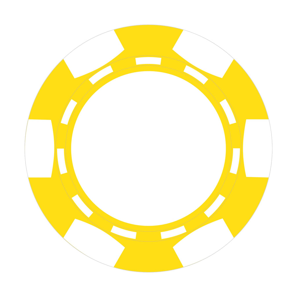 Custom 6-Stripe B poker chip in Yellow