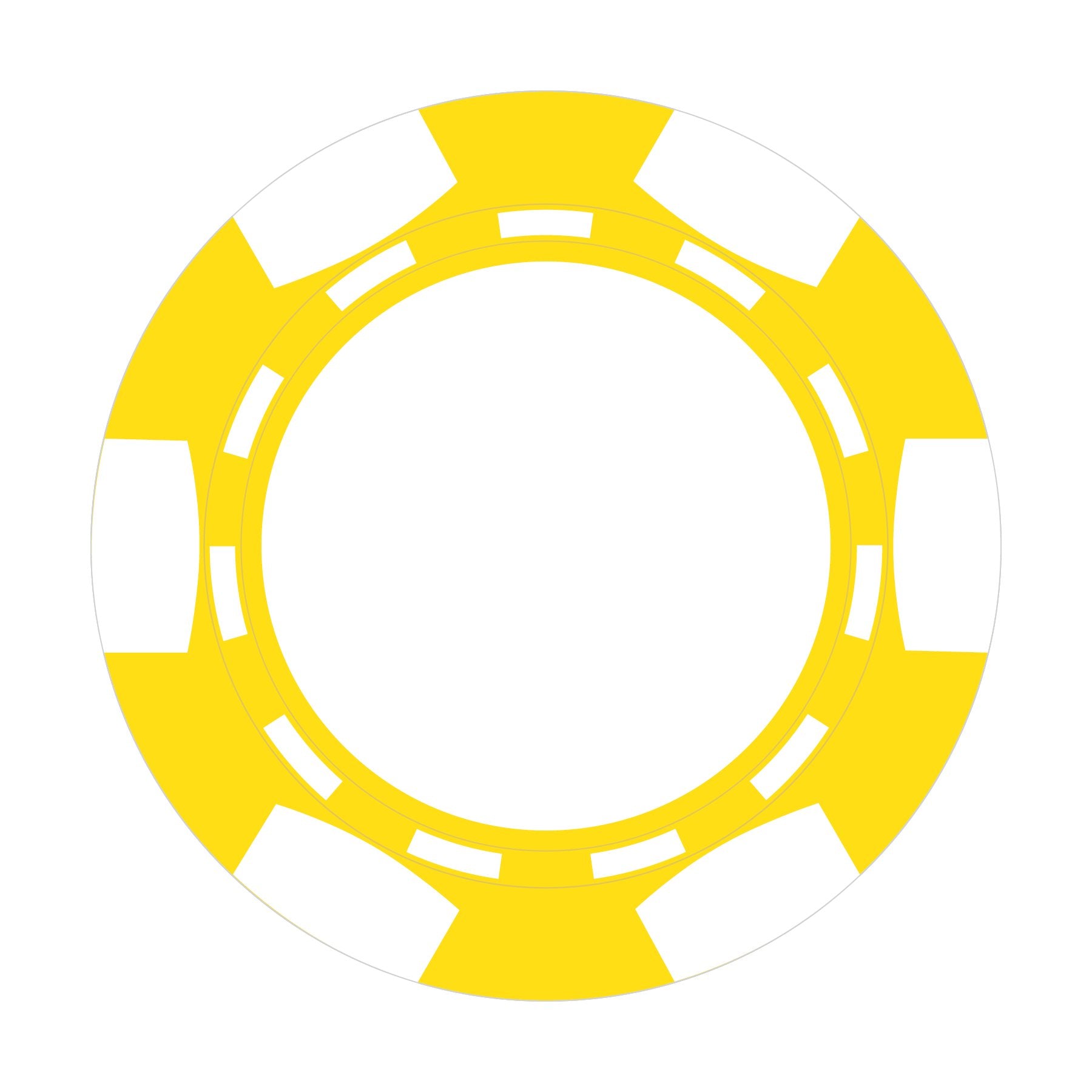Custom 6-Stripe B poker chip in Yellow