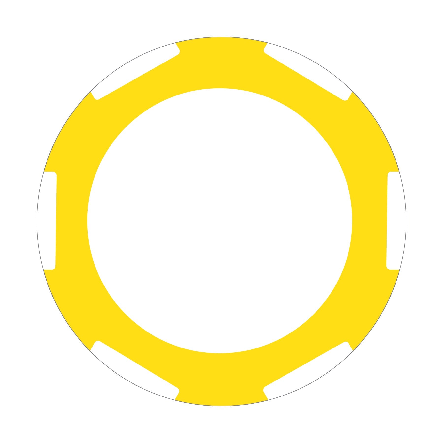 Custom 6-Stripe C poker chip in Yellow